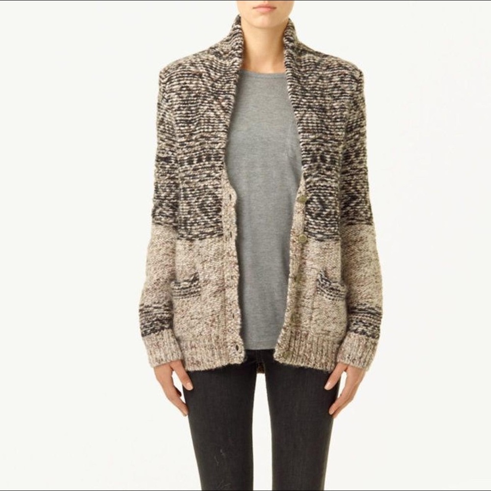 ARITZIA WILFRED FREE Nord Wool grey Italian yarn knit button up cardigan (XS)